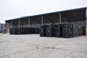 Baled and wrapped high-quality RDF bales waiting to be exported.