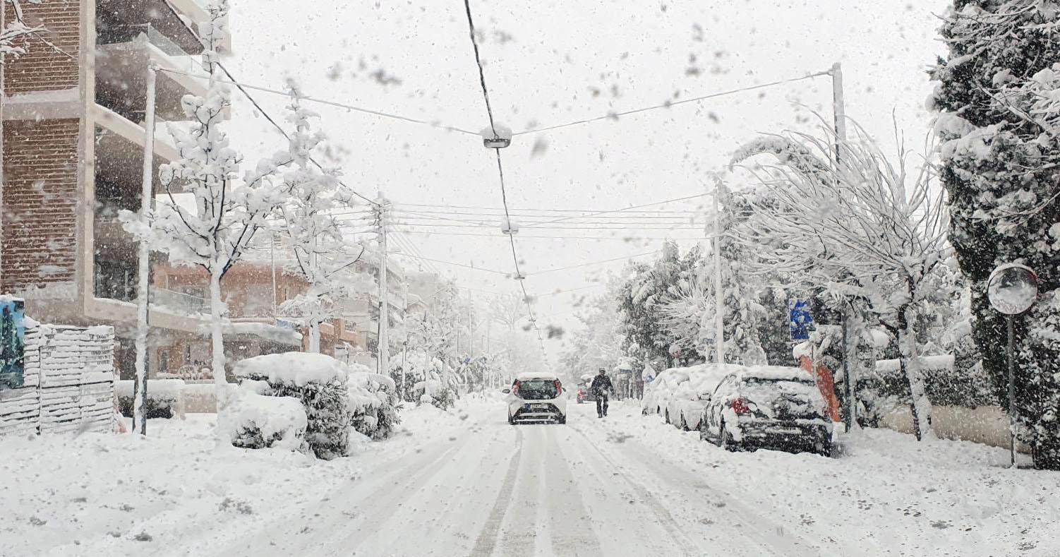 Athens Greece snowstorm
