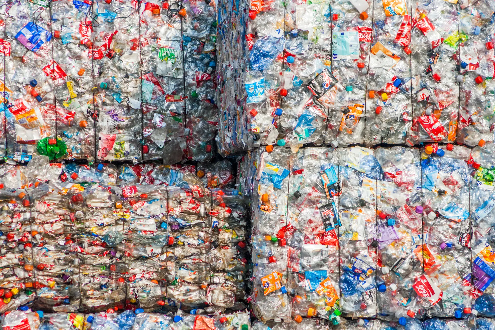 On Image: PET stripped bales storage